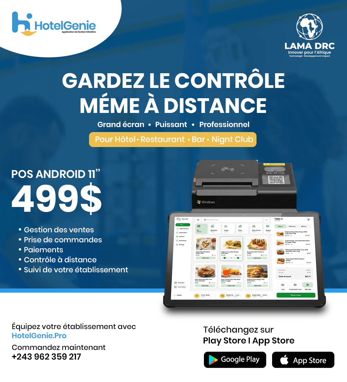 POS Android 11" — Grand écran • Puissant • Professionnel